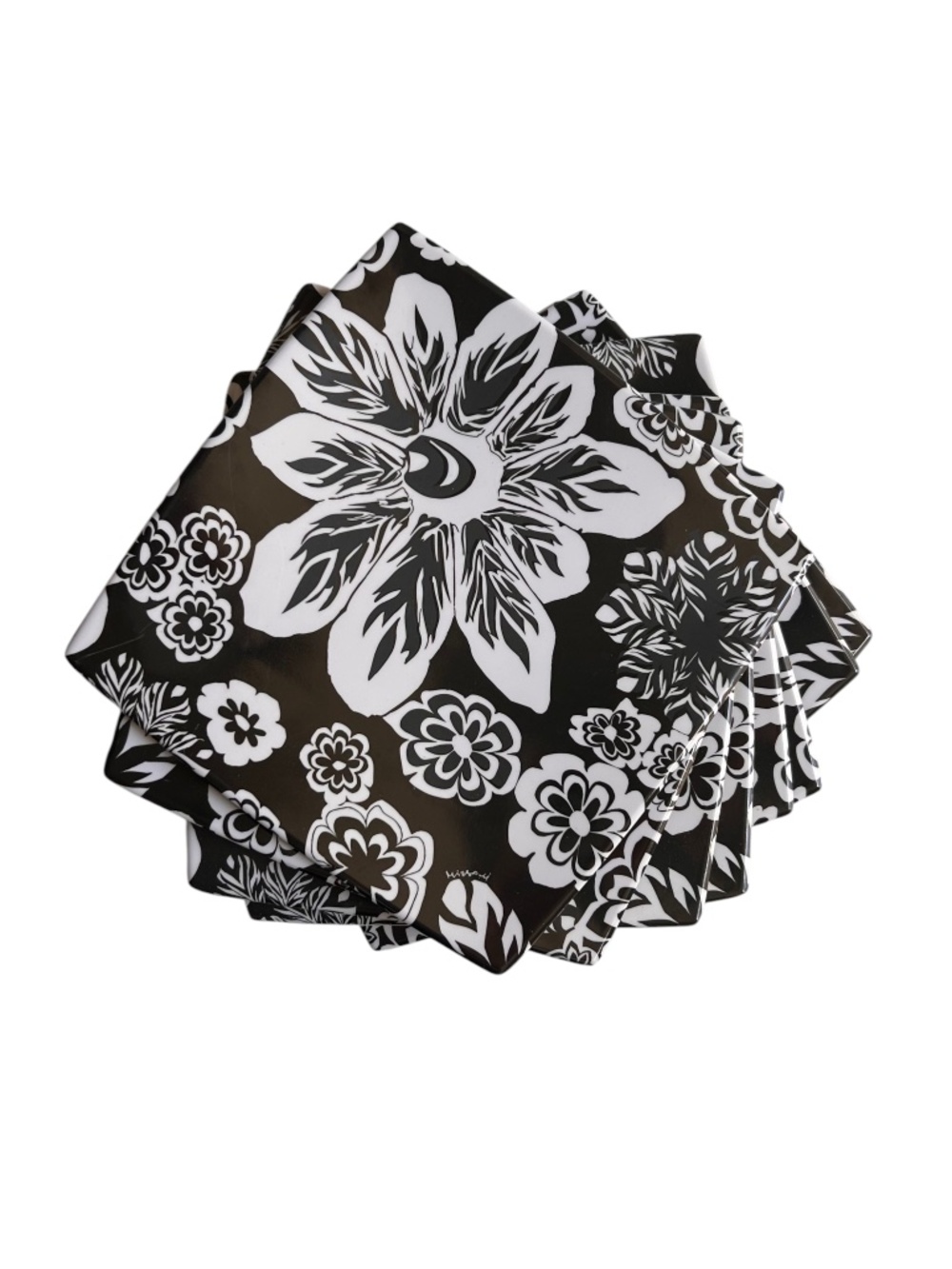 Missoni for Target 8 Black & White Floral Square Dinner Plates